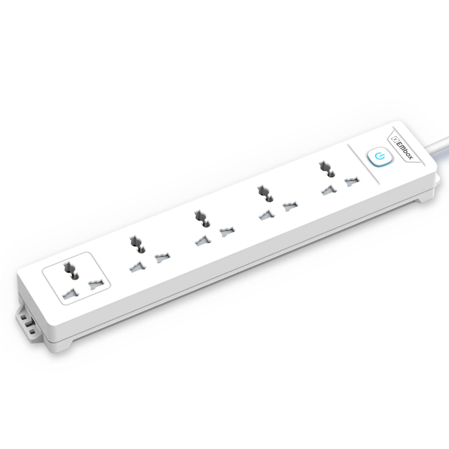 EMBOX Extension Board with Switches 1500 W, 3 Universal Sockets, Master Switch,6 amp Spike Guard, LED Indicator and Safety Shutter (3 Sockets) (5 Socket + Master Switch, 2 Meter Cord)-image-4