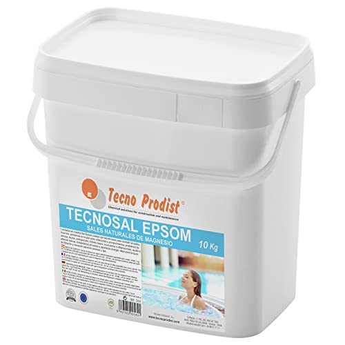 TECNOSAL EPSOM de TECNO PRODIST (10 Kg) Sels d'Epsom, sulfate de magnésium, sel de bain, traitement corporel 100% naturel, thérapies de flottaison, bains d'immersion, chloration au sel pour piscines Cover