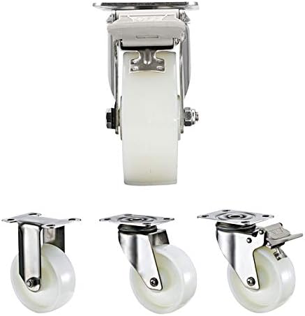 Miniatura 3 de Ruedas giratorias de 345 pulgadas, juego de 4 ruedas de placa silenciosa de nailon, para carro, estantes de almacenamiento, ruedas de repuesto para