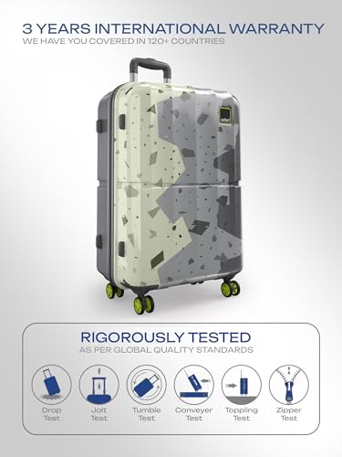 Image of Safari Tazzo 8 Wheels 66cm Medium Size Trolley Bag, Hard Case Polycarbonate, 360º Wheeling Small Check in Luggage, Suitcase for Travel, Trolley Bags for Travel, Printed
