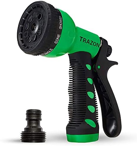 Hose Sprayer 2 in 1 connection options 3/4" US standard & quick connector, Garden Hose Nozzle, Water Hose Nozzle with 9 Adjustable Watering Patterns, Hose Nozzle Sprayer Heavy Duty (Plastic/Rubber)