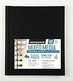 Grumbacher Mixed Media Paper Hardcover Sketchbook with In and Out Pages and Hidden Wire, 90 lb./185...