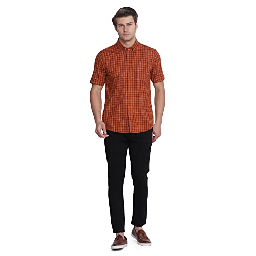 Image of Siea Casual Solid Khakis in Brown