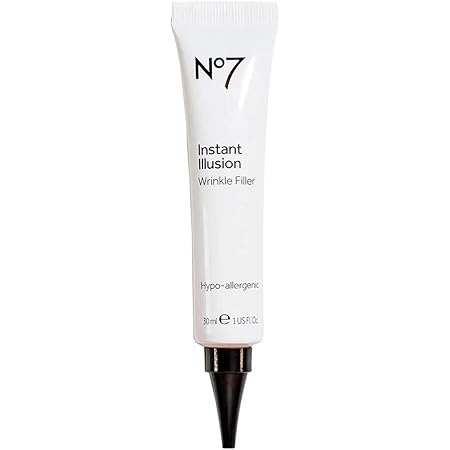 No7 Instant Illusion Wrinkle Filler - Smoothes + Blurs Fine Lines and Wrinkles - Skin Plumping Anti Wrinkle Treatment - Younger Looking Skin Anti Aging Serum (1oz)