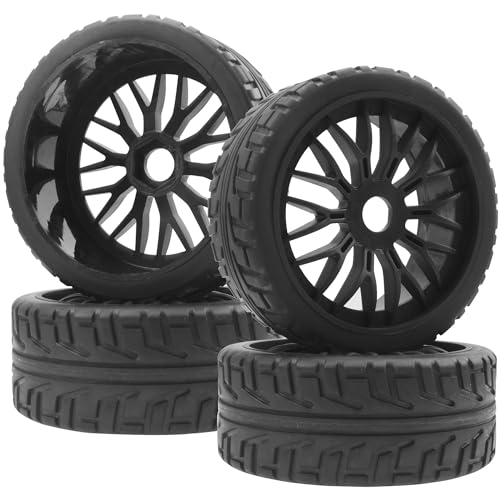 ShareGoo 1/8 RC Buggy Tires and 17mm Hex Wheels Rim OD 104mm Rubber Compatible with HSP HPI Arrma...
