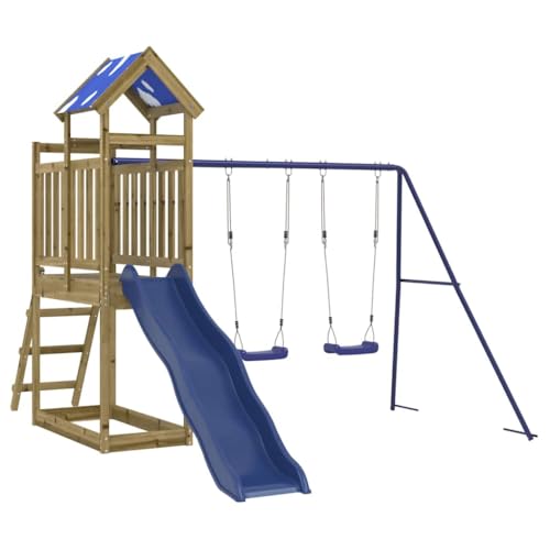 vidaXL Aire de Jeux d'extérieur Bois de pin imprégné, Ensemble de Jeu, Ensemble de Jeu en Bois, Ensemble de Terrain de Jeu