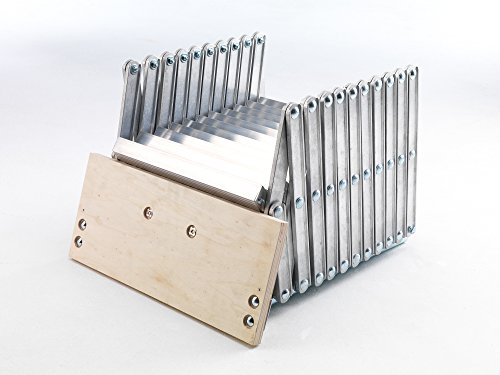 Alufix 10-tread Ziehharmonika Loft Leitern – Ideal für Tiny Dachboden Räume | einfach DIY Passform | Aluminium | Boden zu Decke 2,46 m-2.73 m (8.1ft-9.0ft)