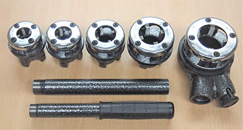 Ratcheting Pipe Threader Tool Kit 5 Dies Plumbing Tools #TOP1