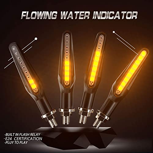 CCAUTOVIE LED Blinker Motorrad E Geprüft Universal Tagfahrlicht Mit Lauflicht Bernstein E24, 2 Stück