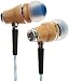 Symphonized nrg_bluestripe, NRG Premium Genuine Wood In-Ear Noise-Isolating Headphones with Microphone - Blue Stripe