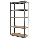 Grand espace de stockage - Les 5 étagères offrent une grande capacité de stockage, vous permettant d'organiser et de ranger une large gamme d'objets, tels que des livres, des documents, des outils, des équipements, des produits alimentaires, et bien plus encore.