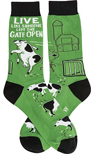 PBK LOL Made You Smile Gift Socks, Green White & Black PBK LOL Made You Smile Gift Socks, Green White & Black