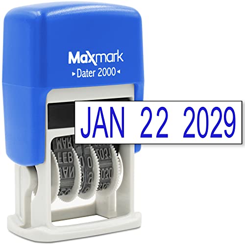 Maxmark 2000 Dater Self Inking Date Stamp - Blue #TOP14