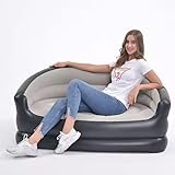 Inflatable Sofa Bed for 2 Adults – Multi-Function Air Couch with Backrest & Armrest, Foldable & Portable for Home, Guest Room, Camping