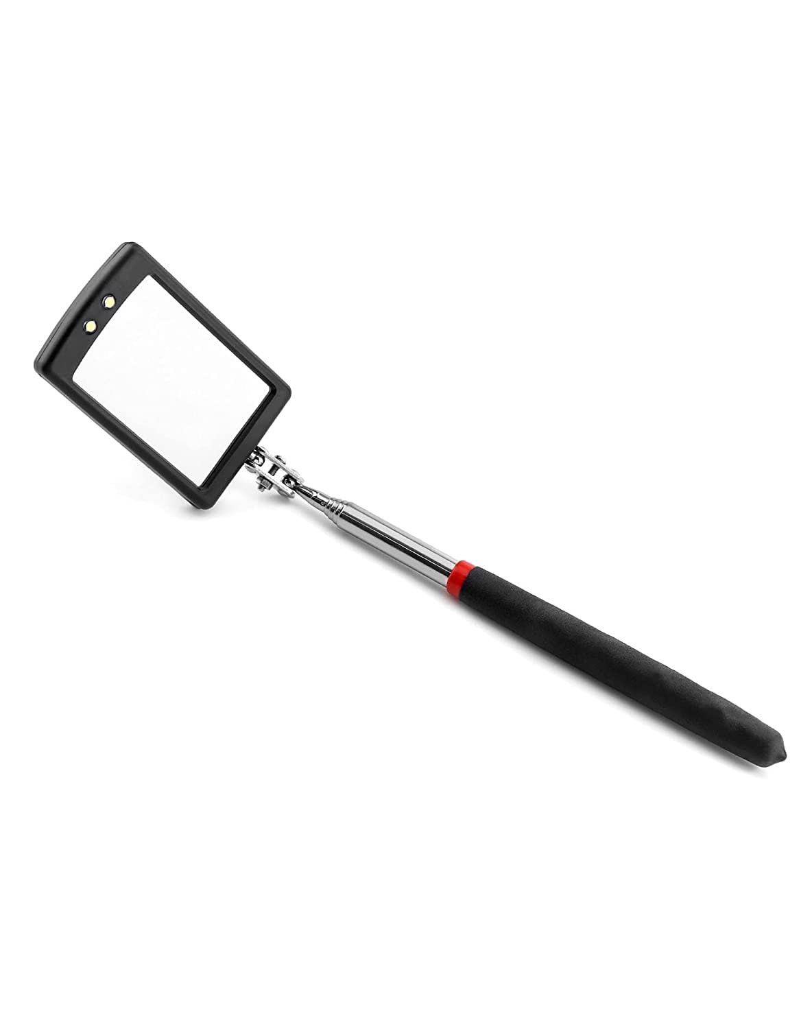 Lot de 6 miroirs d'inspection télescopiques avec lumière miroir pratique pour la réparation de voiture, outil d'inspection pour toute personne pour vérifier le véhicule et d'autres petites pièces