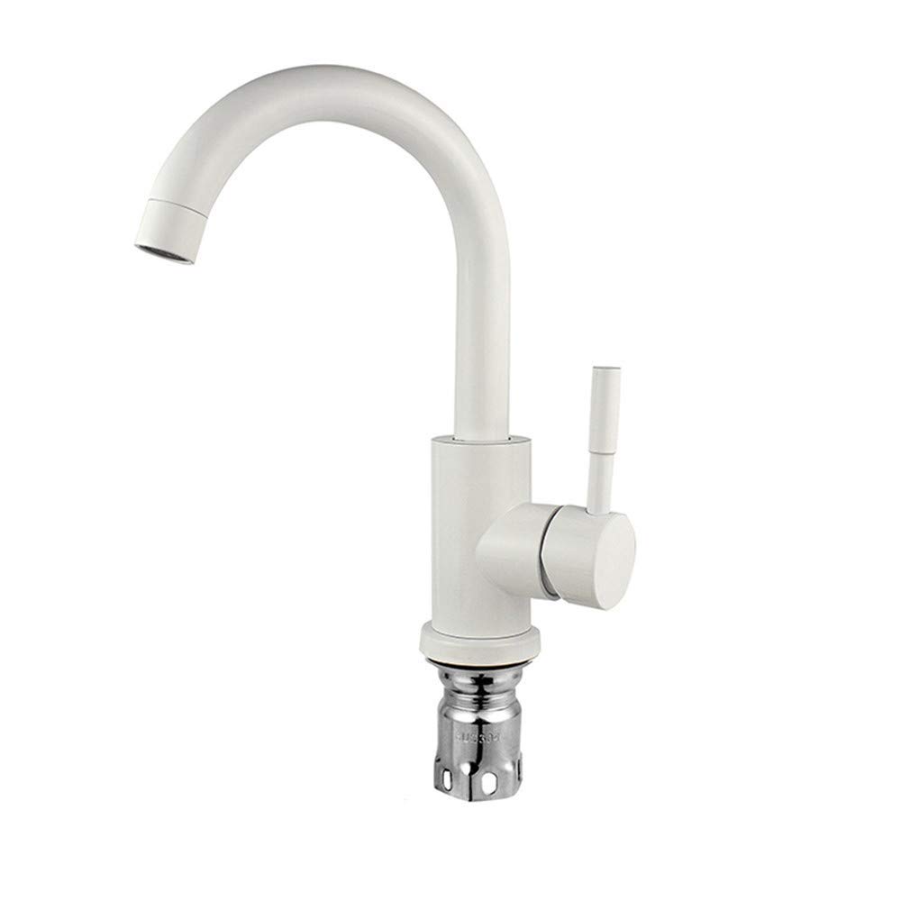 Grifo de cocina blanco monomando para fregaderos modernos y activos