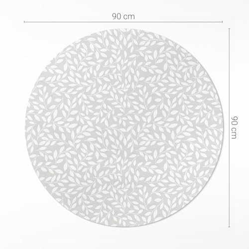 Tapis vinyle durable et élégant ø90 cm rond motif brindilles