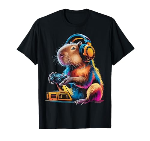 Capybara Funny Video Games Capybara Gamer Gaming T-Shirt