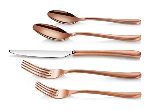 Artaste-56983-Rain-II-Forged-1810-Stainless-Steel-Flatware-20-Piece-Set-Antique-Copper-Finished-Service-for-4 Artaste 56983 Rain II Forged 1810 Stainless Steel Flatware 20 Piece Set Antique Copper Finished Service for 4