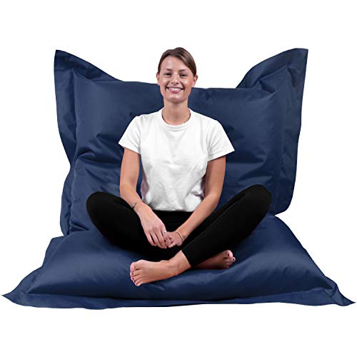 KABA SALES Sitzsack Rechteckig Bean Bag Riesensitzsack 16 Farben Sitzkissen Kinder Indoor Outdoor Lounge (3XL, Marine)