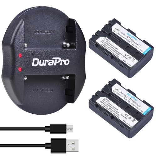 DuraPro 2Pcs NP FM500H Rechargeable Li Ion Battery + USB Dual Charger for Sony Alpha SLT A57,A58,A65,A65V,A77,A77V,A99,CLM V55,DSLR A100,A200,A300,A350,A450,A500 Cameras