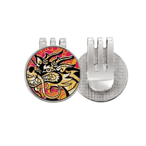 Marqueur de balle de golf magnétique dragon chinois noir pour greens