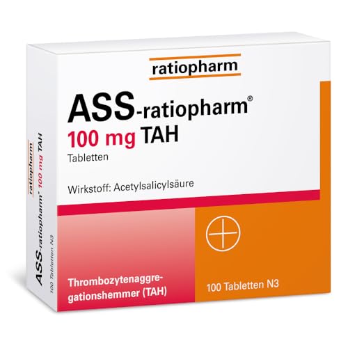 ASS-ratiopharm 100 mg TAH: Herzgesundheit - Blutverdünner zur Vorbeugung von Herzinfarkt und Schlaganfall 100 Tabletten