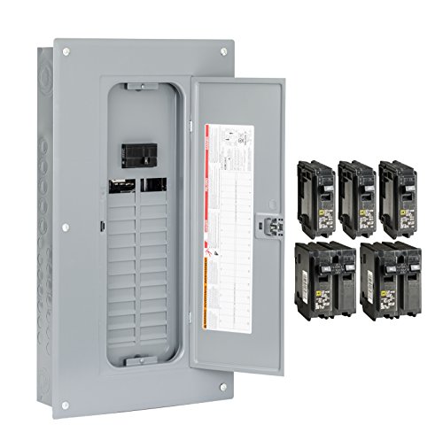 Square D - HOM2448M100PCVP Homeline Load Center with Cover, 100-Amp Convertible Main Breaker, 1-Phase, 24-Space, 48-Circuit, Indoor - Value Pack Plug-on Neutral Ready #1