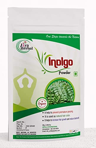 Indigo Powder (Indigofera Tinctoria) For Hair Pure Neel Powder For Black Hair & Beard Dye/Color - Black, Natural Hair Coloring, Protects hair from Damage -200 Gm