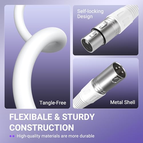 Image of FIFINE XLR Cable, 5.9ft Balanced 3-Pin Microphone Cable for Home Studio Recording,Male to Female XLR Cord for Microphone,Aduio Interface,Streaming-L9CW
