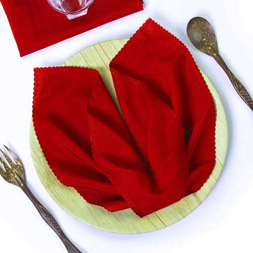 MDS Pack de 12 Servilletas de Tela 44x44 cm Rojo miniatura 1