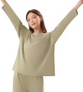 [Joejoier] 疲労回復ホームウェア リカバリーウェア レディース メンズ 上下セット 【血行促進/筋肉のコリ軽減】 パジャマ 長袖 クルーネック ロングパンツ 男女兼用