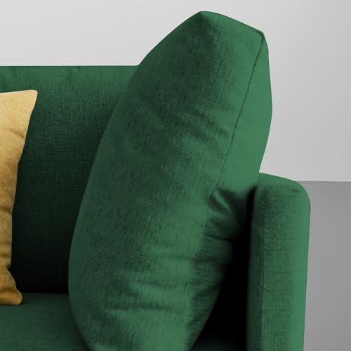 Image of Carina RHS 6 Seater L Shape Sofa Set with Center Table for Living Room (Green Fabric) Premium Fabric Sofa