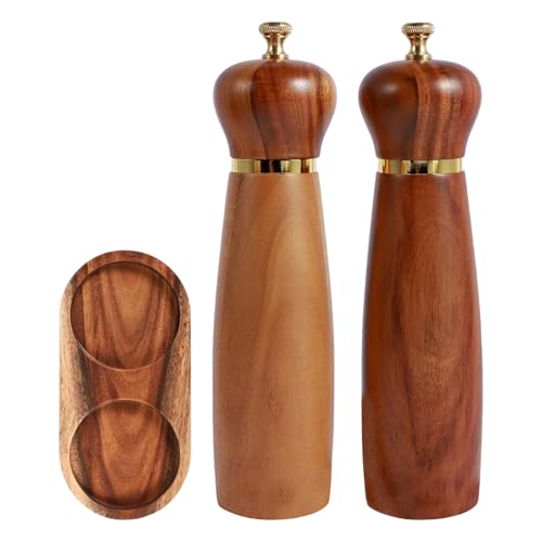 Juego De Molinillo De Sal Y Pimienta - Salero Y Pimentero Ajustable | Utensilios De Cocina Manuales De Madera Ajustables Para Mesa Camping Picnic Y Hogar