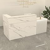 MESCXTY L-förmiger moderner Rezeptionstresen, Fronttresen mit abschließbaren Schubladen und Türschrank, multifunktionaler Steh-Rezeptionstresen für Büro-Lobby-Bar-Schönheitssalon(160cm, M)