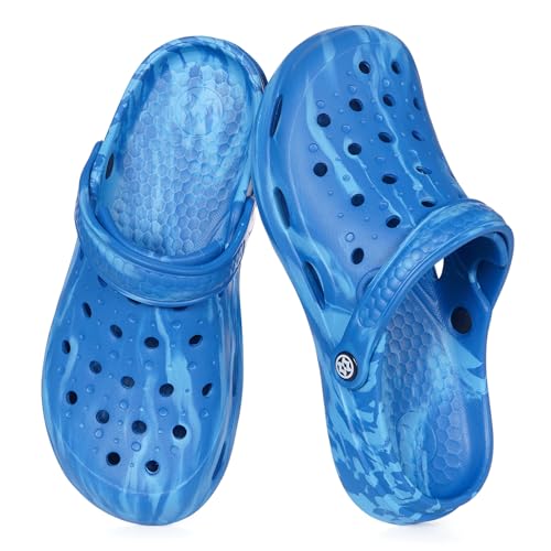 Eagsouni Womens Mens Garden Clogs Blue 12-12.5 Women/10.5-11 Men