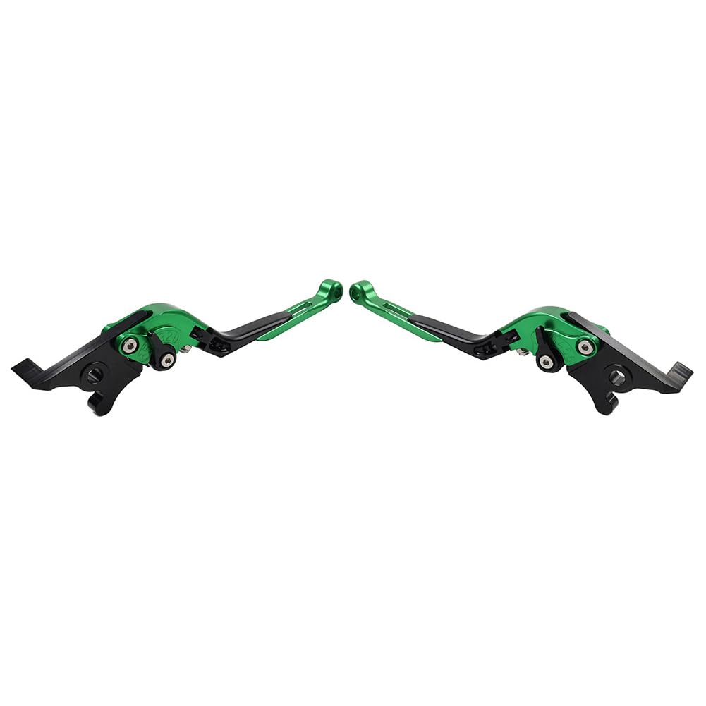 Bacar 1 par de palancas de embrague y freno de manillar de aleación de aluminio de color verde para 2008-2010