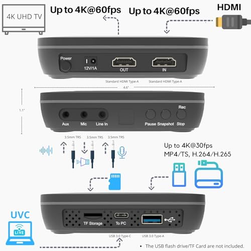 Enregistreur vidéo 4k ClonerAlliance UHD Pro sans PC avec HDMI et codec H.265