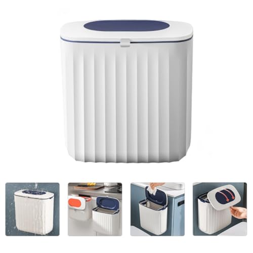 Caneca de basura compacta con tapa corrediza para montaje en pared miniatura 7