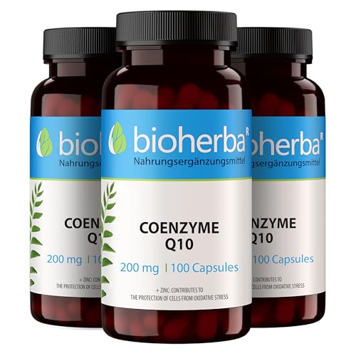 Coenzima Q10 200 mg - 300 Cápsulas- Apoyo Antioxidante Esencial y Anti-Envejecimiento Natural de BIOHERBA