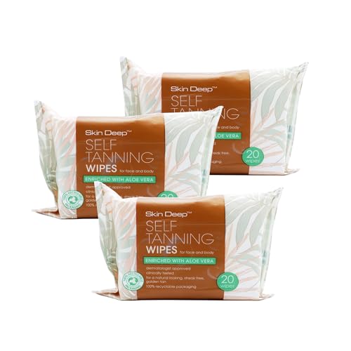Skin Deep Self Tanning Wipes 20 Wipes x 3 Packs by...