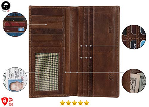 Mou Meraki RFID Blocking Mens Genuine leather Bifold Long Wallet2