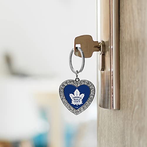 Image of Rico Industries NFL Football Rhinestone Heart Keychain - Great Accessory