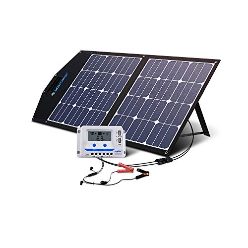 Acopower 80W Foldable Solar Panel, 12V Portable Solar Kit With 10A Lcd Charge Controller In Suitcase, (Hy-2X40W) #TOP8