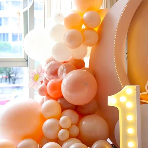Image of Voircoloria 90pack Peach Balloons Different Size 18 /12 /10 /5 Inch Peach Balloon Garland Arch Kit for Graduation, Wedding, Birthday, Princess Theme Party, Baby Shower, Anniversary Party Decorations