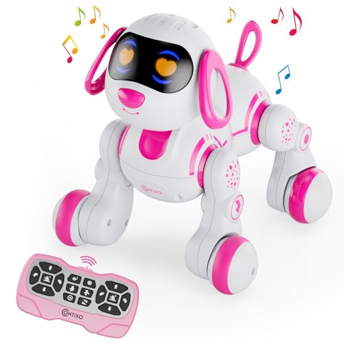 Contixo R3 Robot Dog Toy for Kids - Interactive Remote Control Smart Dancing Robotic Pet for Boys & Girls Ages 3-12 - Pink