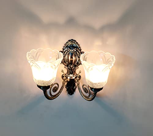 Image of SINOMAN Black Antique Designer Imported Wall Light Wall lamp for Bedroom, Living Room,Kitchen, Bars, malls, Besides The Bed, Balcony Home Decoration (Double) (Without Bulb)
