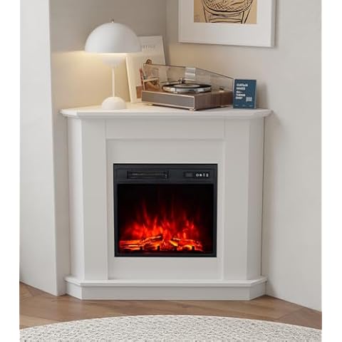 MachenFlame 18" Electric Fireplace with Corner Mantel Cover