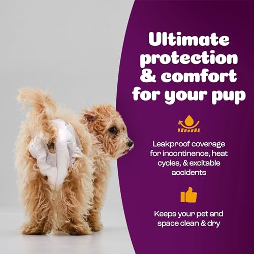 Image of Inspire Pet Care Dog Diapers Female Dogs | Bulk Value Doggie Incontinence, Accidents, for Heat, Pee or Period and Housebreaking (X-Small (100 Count))