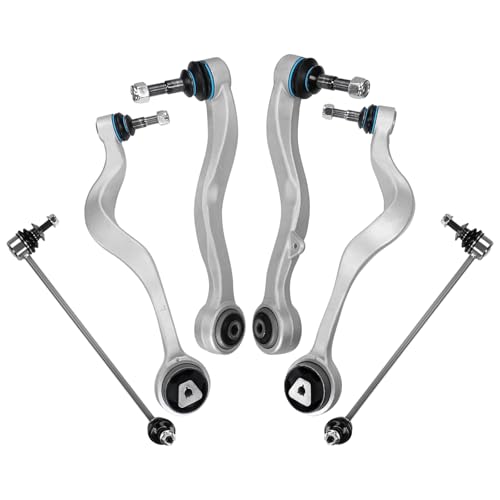 POWERGEAR Suspension Kit 6Pcs Front Control Arm Sway Bar Link Fit for 2004-10 BMW E60 525i 528i 530i 545i 550i M5